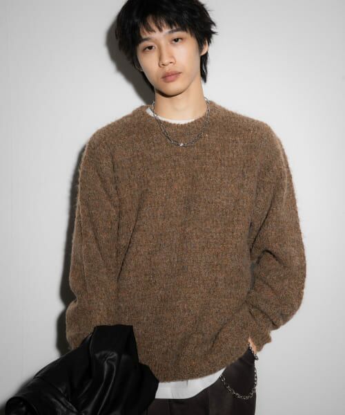 ＊＊SENSE OF PLACE by URBAN RESEARCH / センスオブプレイス バイ アーバンリサーチ ニット・セーター | 『ユニセックス』ローゲージカラーニット（BROWN）