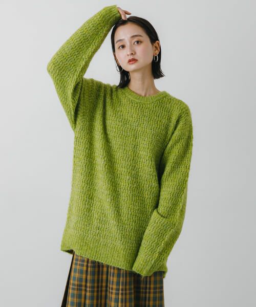 ＊＊SENSE OF PLACE by URBAN RESEARCH / センスオブプレイス バイ アーバンリサーチ ニット・セーター | 『ユニセックス』ローゲージカラーニット（LIME）