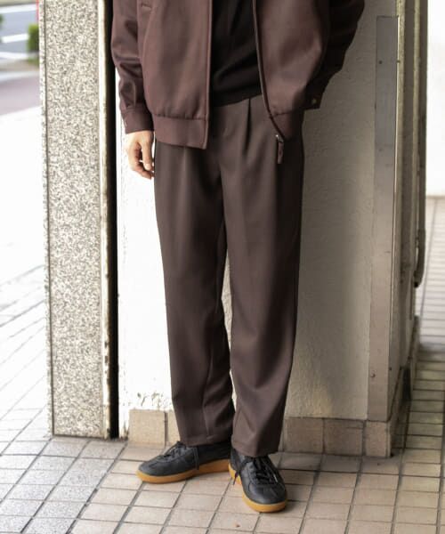 ＊＊SENSE OF PLACE by URBAN RESEARCH / センスオブプレイス バイ アーバンリサーチ その他パンツ | 『セットアップ対応』ウールライクダブルタックテーパードパンツ（CHARCOAL）
