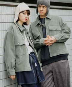 『ユニセックス』『セットアップ対応』ヴィンテージツイルZIPブルゾン