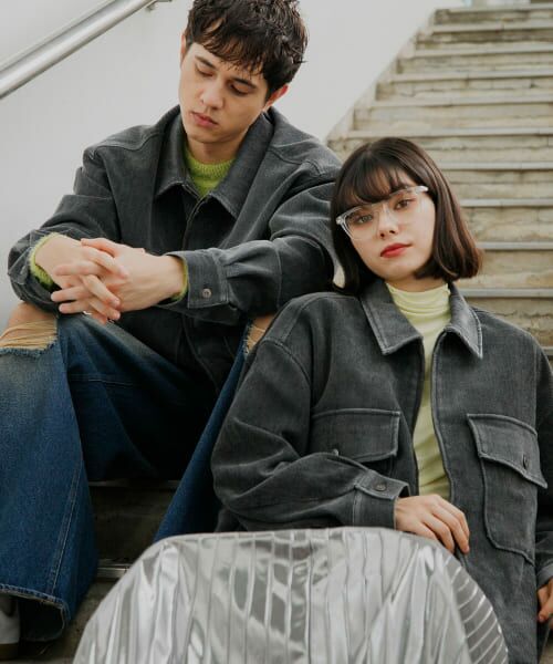 ＊＊SENSE OF PLACE by URBAN RESEARCH / センスオブプレイス バイ アーバンリサーチ ブルゾン | 『ユニセックス』『セットアップ対応』ヴィンテージツイルZIPブルゾン（BLACK）