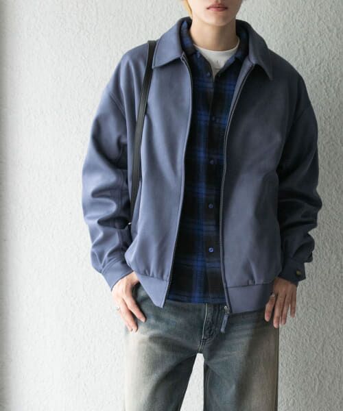 ＊＊SENSE OF PLACE by URBAN RESEARCH / センスオブプレイス バイ アーバンリサーチ ブルゾン | 『ユニセックス』ツイルスエードタッチZIPブルゾン（BLUE）