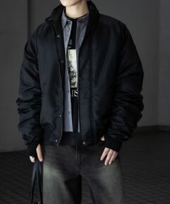 『ユニセックス』ナイロンギャザースタンドブルゾン