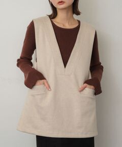 ジャージーメルトンVネックジレ