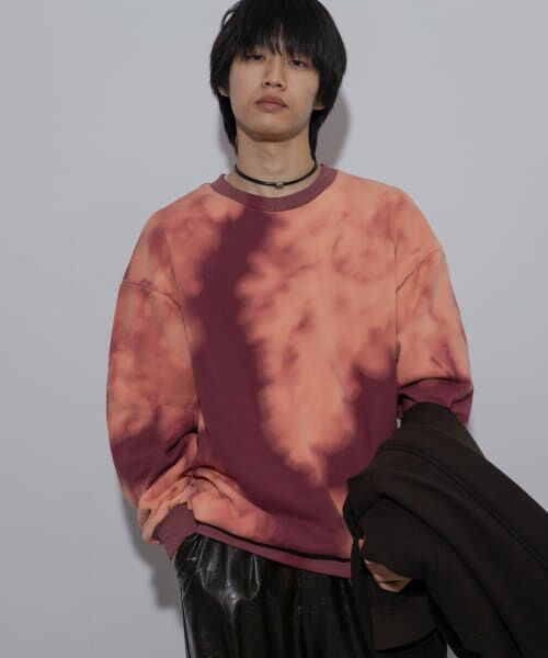 ＊＊SENSE OF PLACE by URBAN RESEARCH / センスオブプレイス バイ アーバンリサーチ スウェット | ブリーチクルーネックウェット（BURGUNDY）