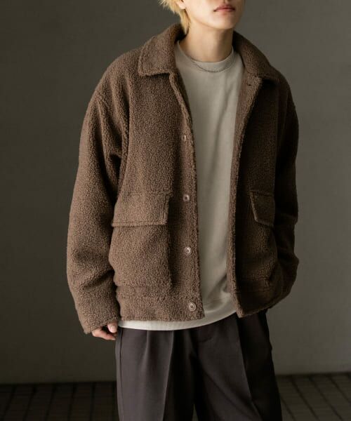 ジャケット・アウター 2way poodle boa jacket brown 2way poodle boa jacket brown