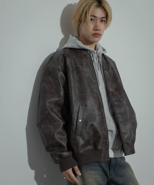 ＊＊SENSE OF PLACE by URBAN RESEARCH / センスオブプレイス バイ アーバンリサーチ ミリタリージャケット・コート | ヴィンテージライクMA-1（BROWN）