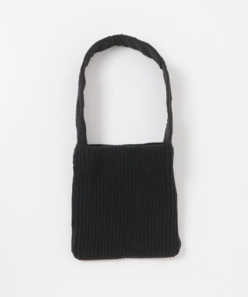 ＊＊SENSE OF PLACE by URBAN RESEARCH / センスオブプレイス バイ アーバンリサーチ トートバッグ | ニットスクエアバッグ（BLACK）