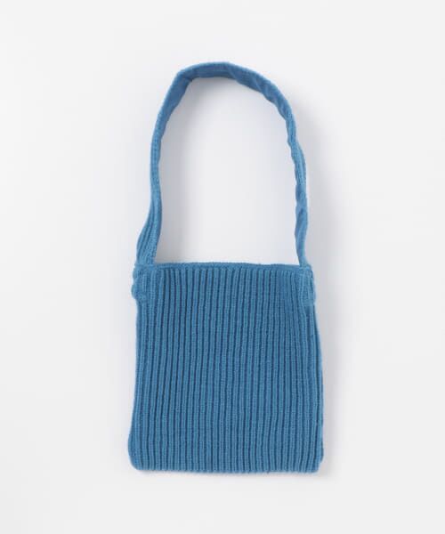 ＊＊SENSE OF PLACE by URBAN RESEARCH / センスオブプレイス バイ アーバンリサーチ トートバッグ | ニットスクエアバッグ（BLUE）