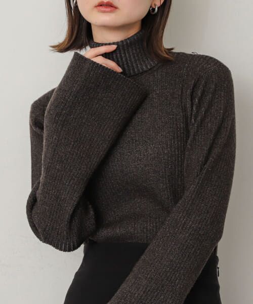＊＊SENSE OF PLACE by URBAN RESEARCH / センスオブプレイス バイ アーバンリサーチ ニット・セーター | フレアスリーブリブタートルセーター（GRAY）