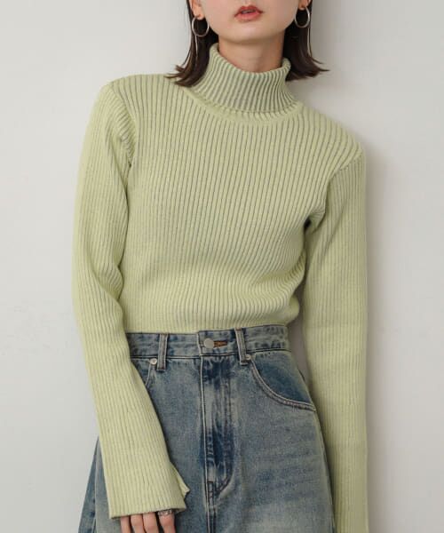 セール】 フレアスリーブリブタートルセーター （ニット