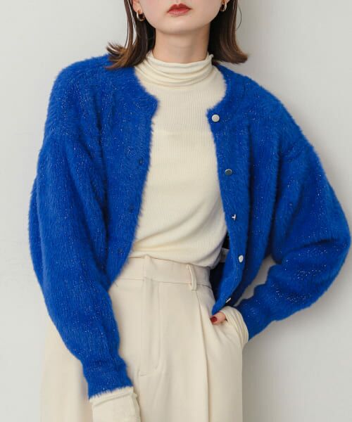 セール】 ラメシャギークロップドカーディガン （カーディガン・ボレロ