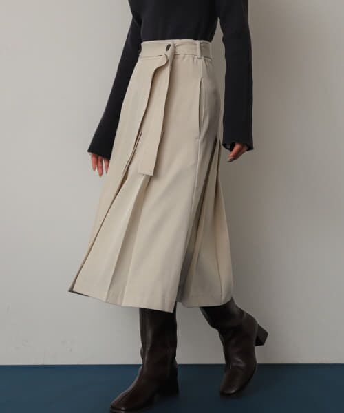 ＊＊SENSE OF PLACE by URBAN RESEARCH / センスオブプレイス バイ アーバンリサーチ スカート | プリーツミディスカート（GREIGE）