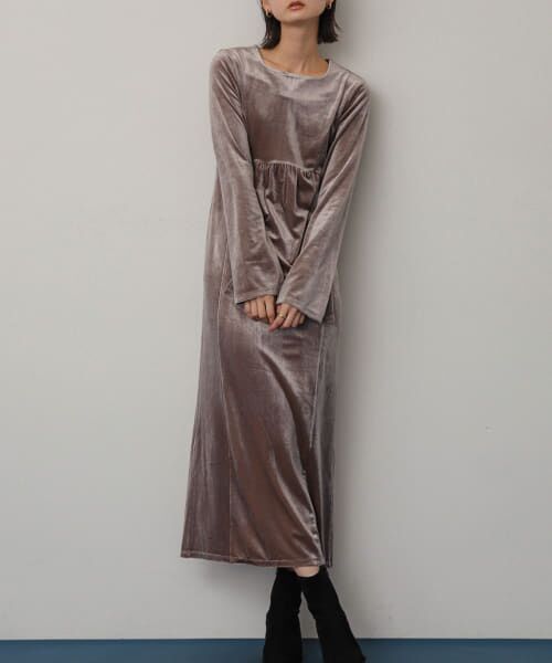 【美品】 naokitomizuka ベロアワンピース レディース レーズベロアワンピース | レディース服・レディース