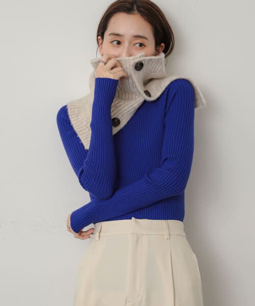 ＊＊SENSE OF PLACE by URBAN RESEARCH / センスオブプレイス バイ アーバンリサーチ ネックウォーマー・イヤーマフ | サイドスリットウォーマー（IVORY）