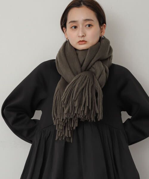 セール】 ニットフリンジストール （マフラー・ショール