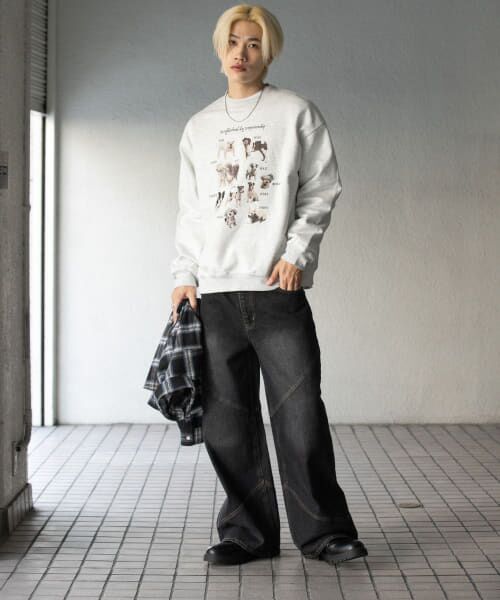 トレーナー スウェット DOG SENSE CREWNECK / HUF ハフ シェニールパッチ クルースウェット メンズ レディース ハフ HUF DOG SENSE CREWNECK クルーネック スウェット トレーナー 犬