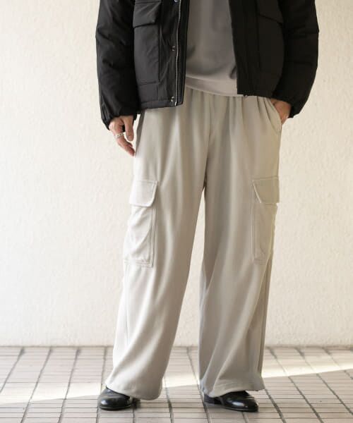 ＊＊SENSE OF PLACE by URBAN RESEARCH / センスオブプレイス バイ アーバンリサーチ その他パンツ | フリースカーゴパンツ（L.GRAY）