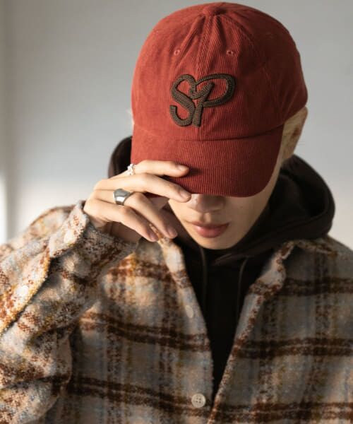 ＊＊SENSE OF PLACE by URBAN RESEARCH / センスオブプレイス バイ アーバンリサーチ キャップ | ロゴシシュウコーデュロイキャップ（ORANGE）