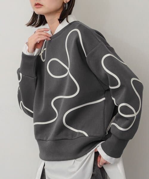 ＊＊SENSE OF PLACE by URBAN RESEARCH / センスオブプレイス バイ アーバンリサーチ スウェット | コードシシュウダンボールトップ（CHARCOAL）