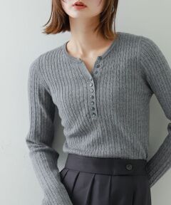『WEB/一部店舗限定カラー』ヘンリーネックミニケーブルセーター