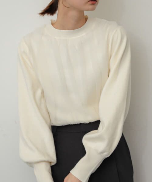 ＊＊SENSE OF PLACE by URBAN RESEARCH / センスオブプレイス バイ アーバンリサーチ ニット・セーター | チュールレイヤードセーター（IVORY）