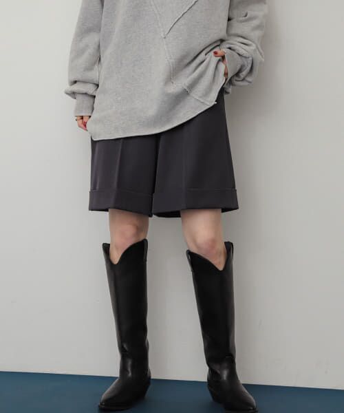 ＊＊SENSE OF PLACE by URBAN RESEARCH / センスオブプレイス バイ アーバンリサーチ ショート・ハーフ・半端丈パンツ | ダブルバミューダパンツ（CHARCOAL）