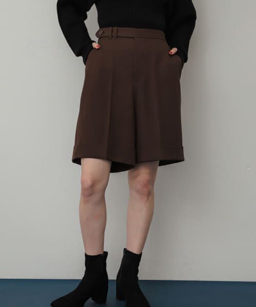 ＊＊SENSE OF PLACE by URBAN RESEARCH / センスオブプレイス バイ アーバンリサーチ ショート・ハーフ・半端丈パンツ | ダブルバミューダパンツ（BROWN）