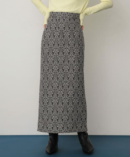 ＊＊SENSE OF PLACE by URBAN RESEARCH / センスオブプレイス バイ アーバンリサーチ スカート | ジャガードスカート（BLACK）