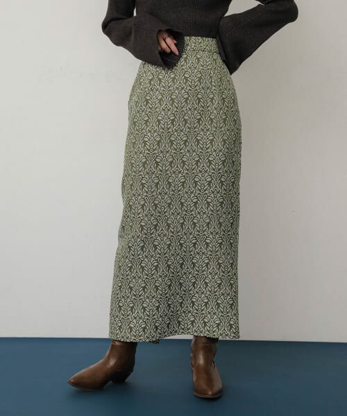 ＊＊SENSE OF PLACE by URBAN RESEARCH / センスオブプレイス バイ アーバンリサーチ スカート | ジャガードスカート（KHAKI）