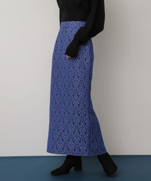 ＊＊SENSE OF PLACE by URBAN RESEARCH / センスオブプレイス バイ アーバンリサーチ スカート | ジャガードスカート（BLUE）