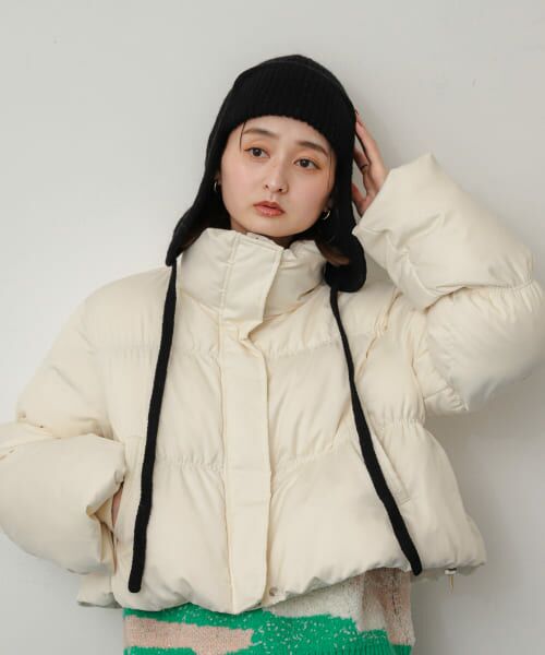 ＊＊SENSE OF PLACE by URBAN RESEARCH / センスオブプレイス バイ アーバンリサーチ ニットキャップ | ニットフライトハット（BLACK）