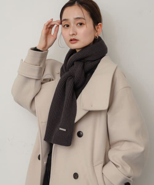 ＊＊SENSE OF PLACE by URBAN RESEARCH / センスオブプレイス バイ アーバンリサーチ マフラー・ショール・スヌード・ストール | モチモチニットストール（CHARCOAL）