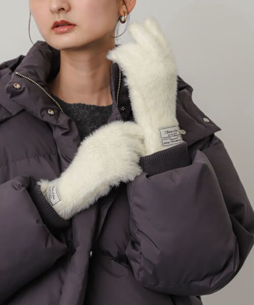 ＊＊SENSE OF PLACE by URBAN RESEARCH / センスオブプレイス バイ アーバンリサーチ 手袋 | シャギーニットグローブ（OFF WHITE）