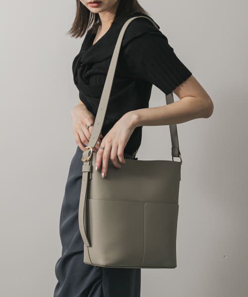 ＊＊SENSE OF PLACE by URBAN RESEARCH / センスオブプレイス バイ アーバンリサーチ ショルダーバッグ | 『防汚』アウトポケットショルダーバッグ（L.GRAY）