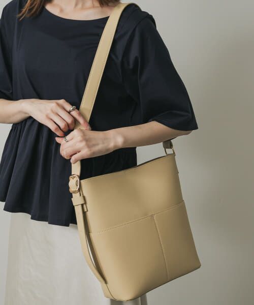 ＊＊SENSE OF PLACE by URBAN RESEARCH / センスオブプレイス バイ アーバンリサーチ ショルダーバッグ | 『防汚』アウトポケットショルダーバッグ（BEIGE）