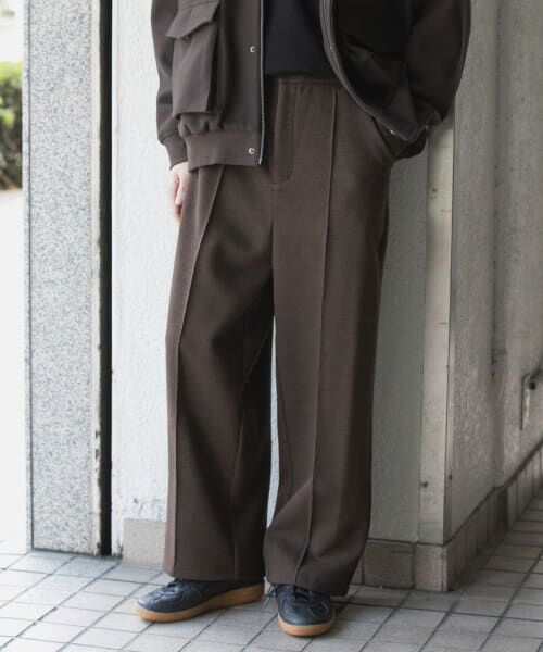 ＊＊SENSE OF PLACE by URBAN RESEARCH / センスオブプレイス バイ アーバンリサーチ その他パンツ | メルトンライクワイドパンツ（BROWN）