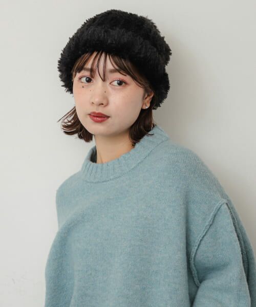 ＊＊SENSE OF PLACE by URBAN RESEARCH / センスオブプレイス バイ アーバンリサーチ ニットキャップ | シャギーニットキャップ（BLACK）