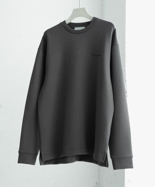 ＊＊SENSE OF PLACE by URBAN RESEARCH / センスオブプレイス バイ アーバンリサーチ Tシャツ | 『ユニセックス』シシュウダンボールポンチロングスリーブTシャツ（CHA×BLK）