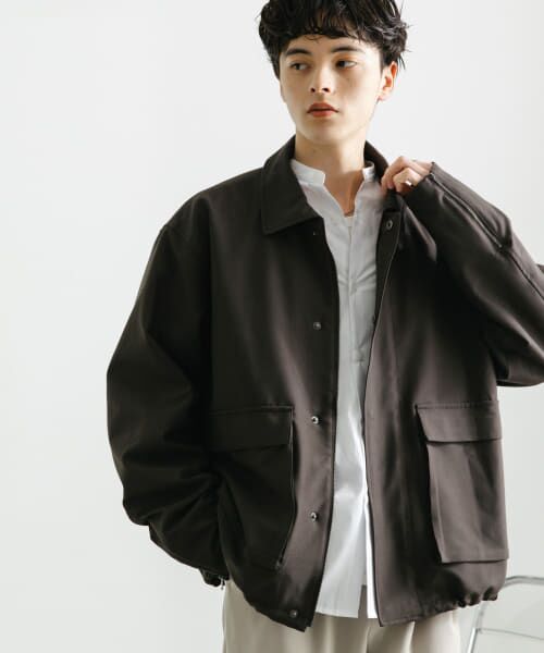 ＊＊SENSE OF PLACE by URBAN RESEARCH / センスオブプレイス バイ アーバンリサーチ ブルゾン | 『セットアップ対応』ダブルポケットドローコードブルゾン（BROWN）