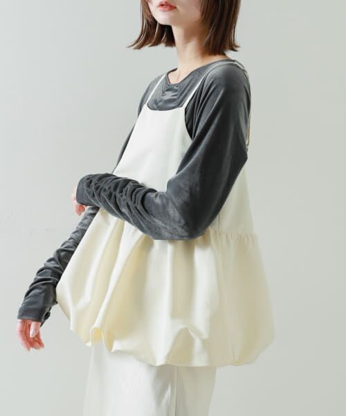 ＊＊SENSE OF PLACE by URBAN RESEARCH / センスオブプレイス バイ アーバンリサーチ キャミソール・チューブトップ | ラウンドバルーンキャミトップ（IVORY）