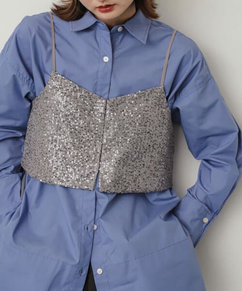 ＊＊SENSE OF PLACE by URBAN RESEARCH / センスオブプレイス バイ アーバンリサーチ その他トップス | スパンコールホックビスチェ（GRAY）