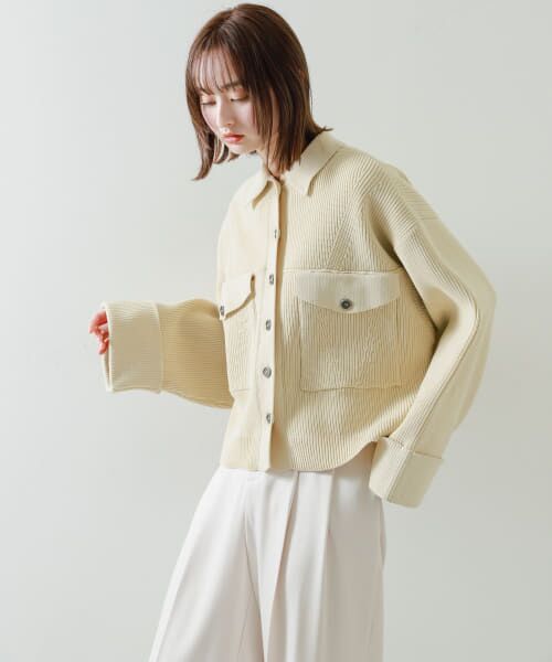 stunning lure ニットショートジャケット 超美品 Re:EDIT ジャケット ノーカラージャケット 「新色追加」ニット
