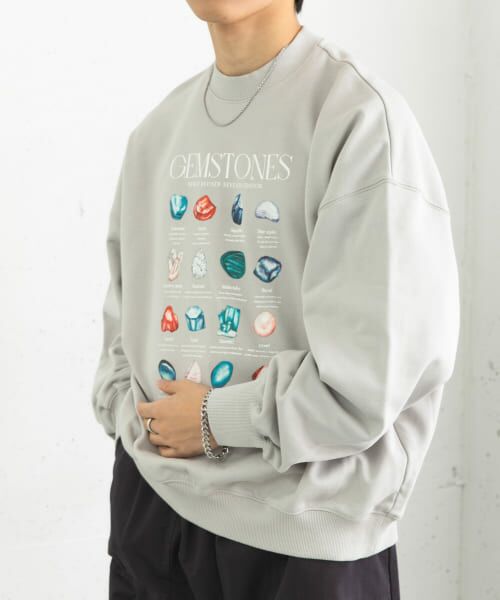 ＊＊SENSE OF PLACE by URBAN RESEARCH / センスオブプレイス バイ アーバンリサーチ スウェット | Gem Stone Cropped Sweat（GRAY）