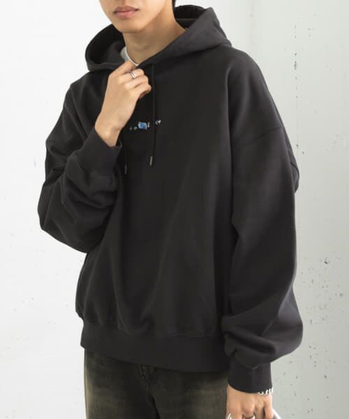 【新品】ランウェイ エルメス アートデザイン プリーツパーカー ジャケット セール】 Gem Stone Cropped Hoodie （パーカー）｜＊＊SENSE OF