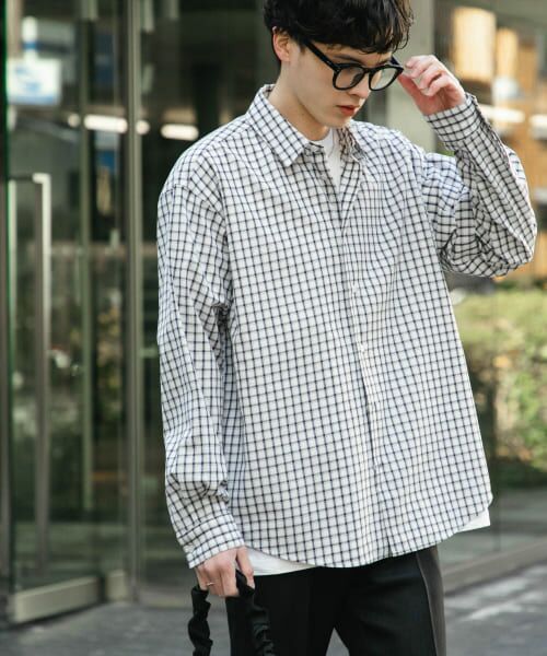 セール】 『ユニセックス』グラフチェックルーズシャツ （シャツ