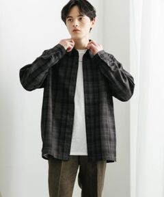オンブレチェックルーズシャツ