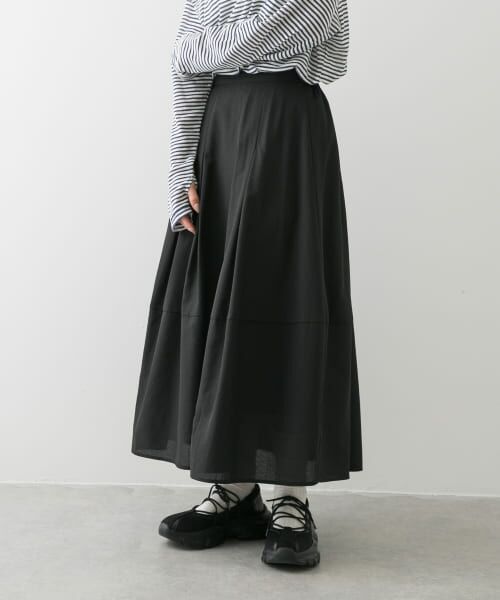 ＊＊SENSE OF PLACE by URBAN RESEARCH / センスオブプレイス バイ アーバンリサーチ スカート | タックボリュームコクーンスカート（BLACK）