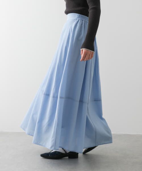 ＊＊SENSE OF PLACE by URBAN RESEARCH / センスオブプレイス バイ アーバンリサーチ スカート | タックボリュームコクーンスカート（L.BLUE）