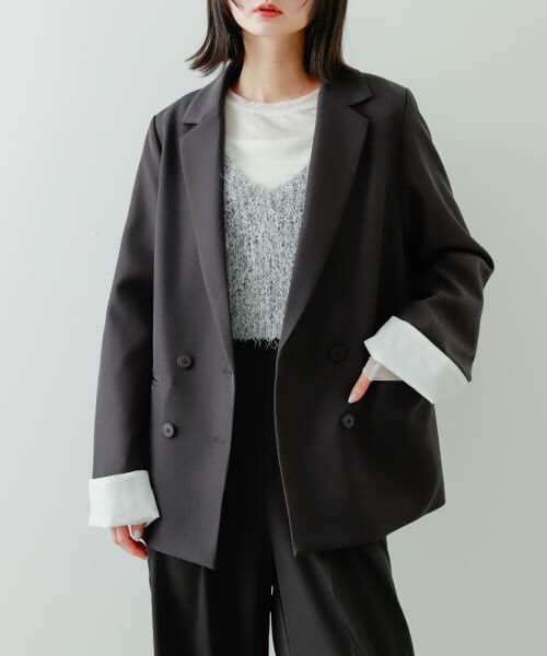 ＊＊SENSE OF PLACE by URBAN RESEARCH / センスオブプレイス バイ アーバンリサーチ その他アウター | ロールアップスリーブジャケット（CHARCOAL）